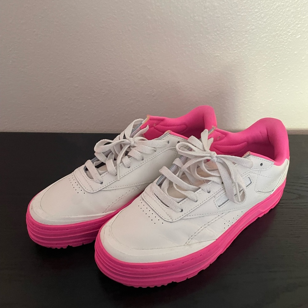 Hot Pink & White Reeboks